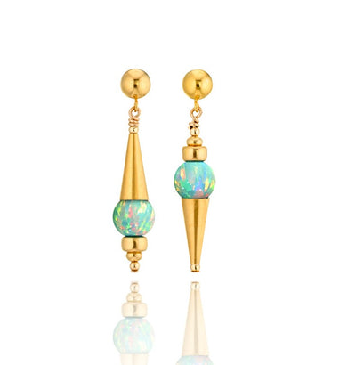 14kt GoldFill/Opal Moon Point Earrings