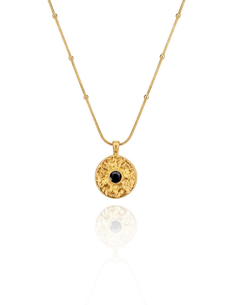 Cosmic Disc Pendant - Vermeil/Cubic Zirconia