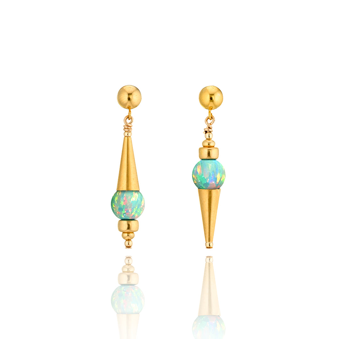 14kt GoldFill/Opal Moon Point Earrings