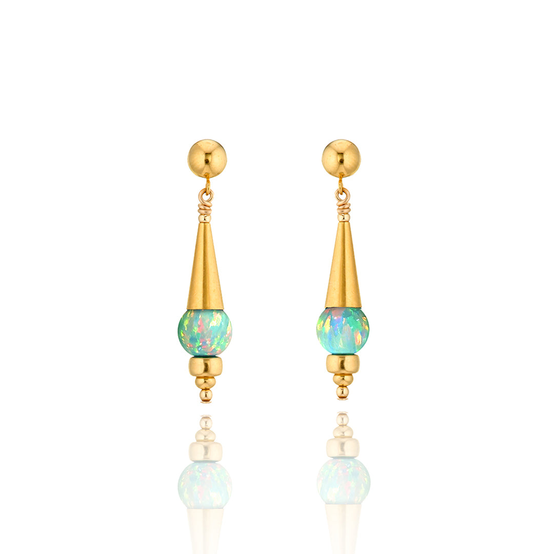 14kt GoldFill/Opal Moon Point Earrings
