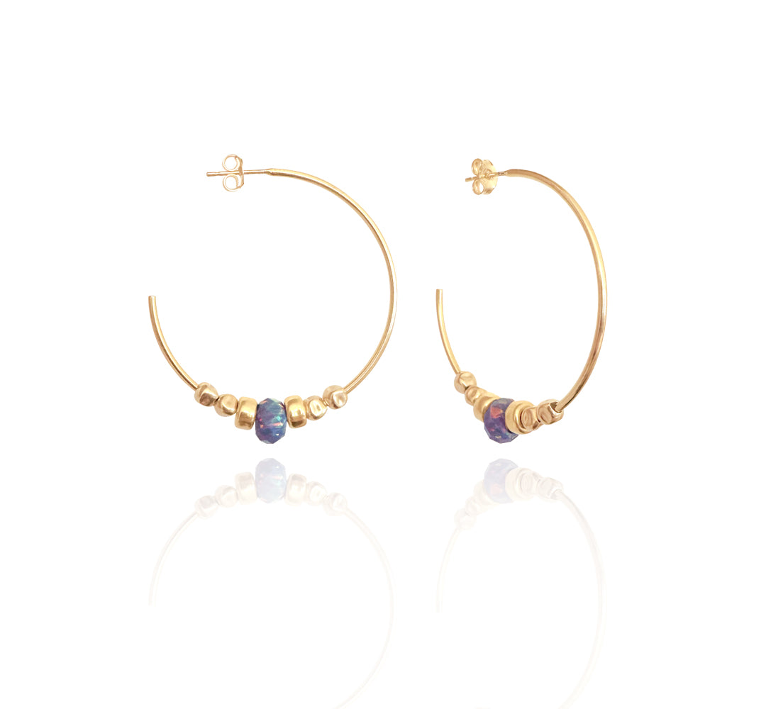 14kt GoldFill Opal Storm Molten Hoops