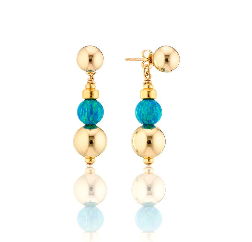 14kt GoldFill/Opal Ocean Ball Drops