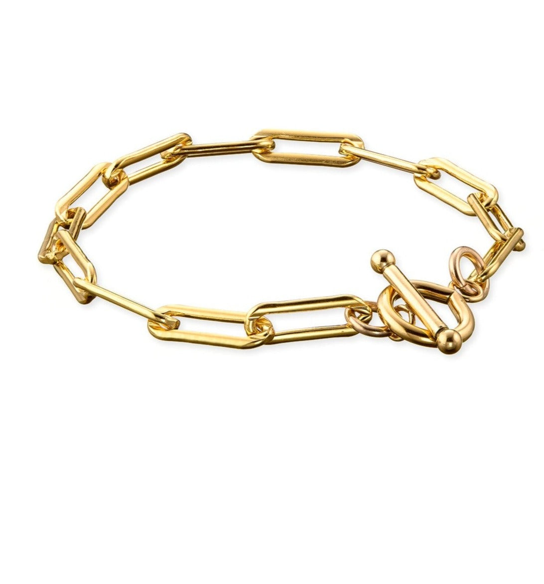 14kt GF Heavy Link Toggle Bracelet