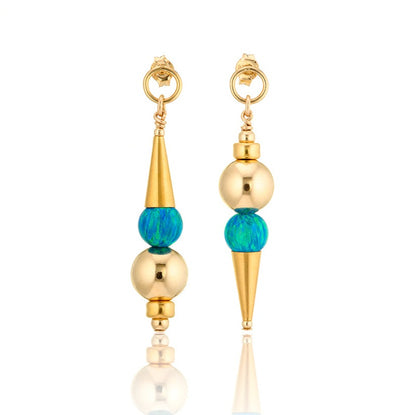 14kt GoldFill/Opal Ocean Ball Mismatched Earrings