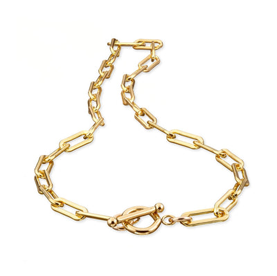 14kt GF Heavy Link Toggle Necklace