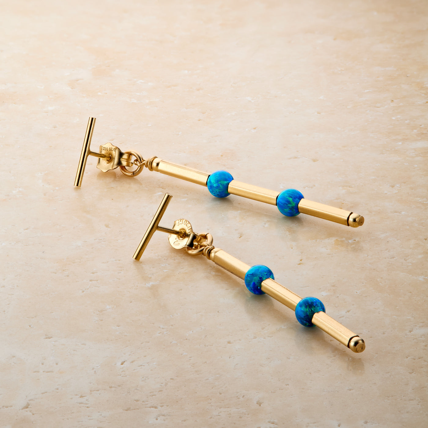 14kt GoldFill/Opal Ocean Linear Earrings - Long