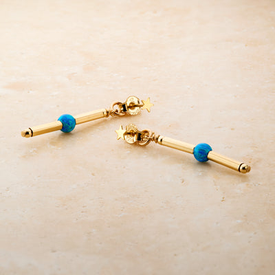 14kt GoldFill/Opal Ocean Linear Earrings - Short