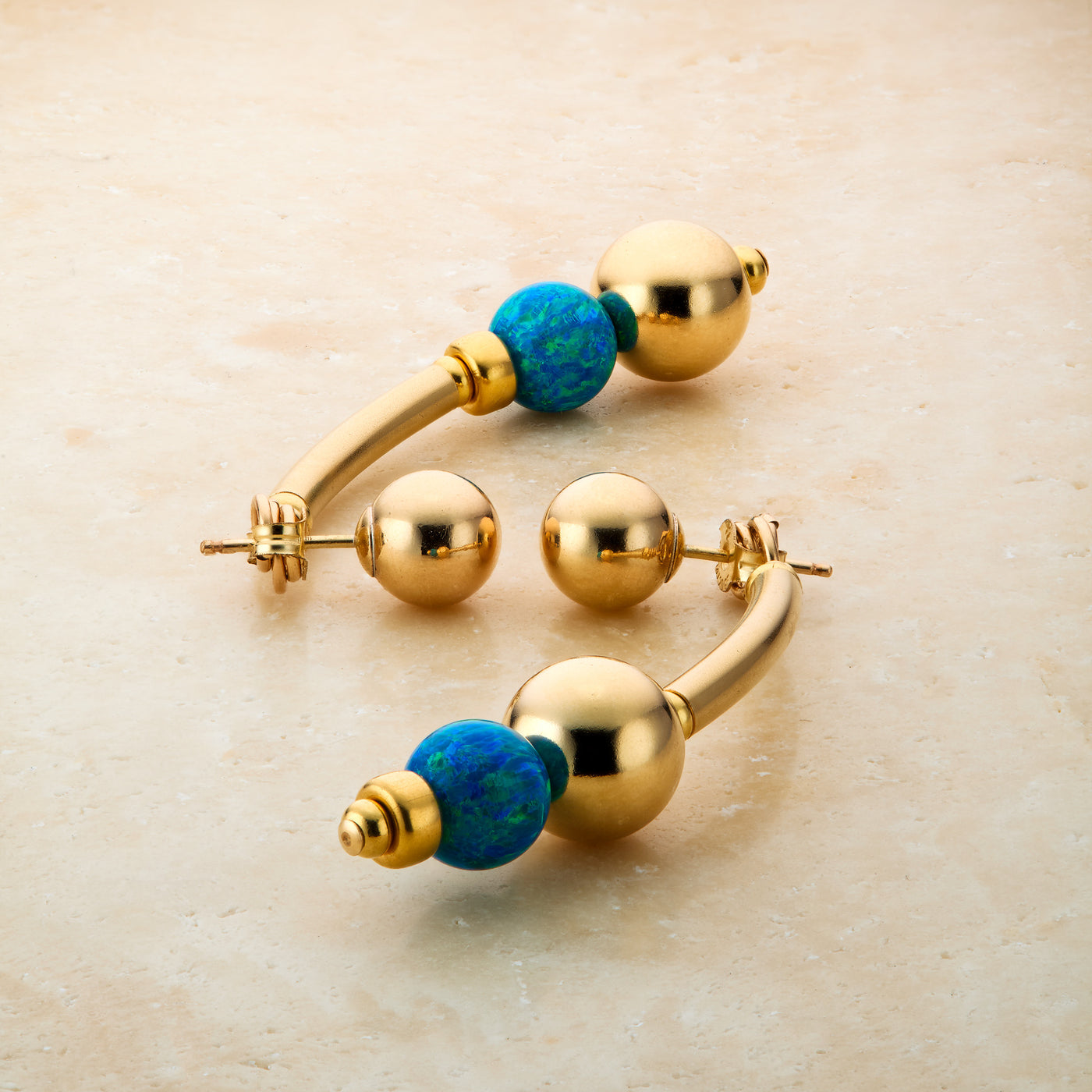 14kt GoldFill/Opal Ocean Tube Earrings