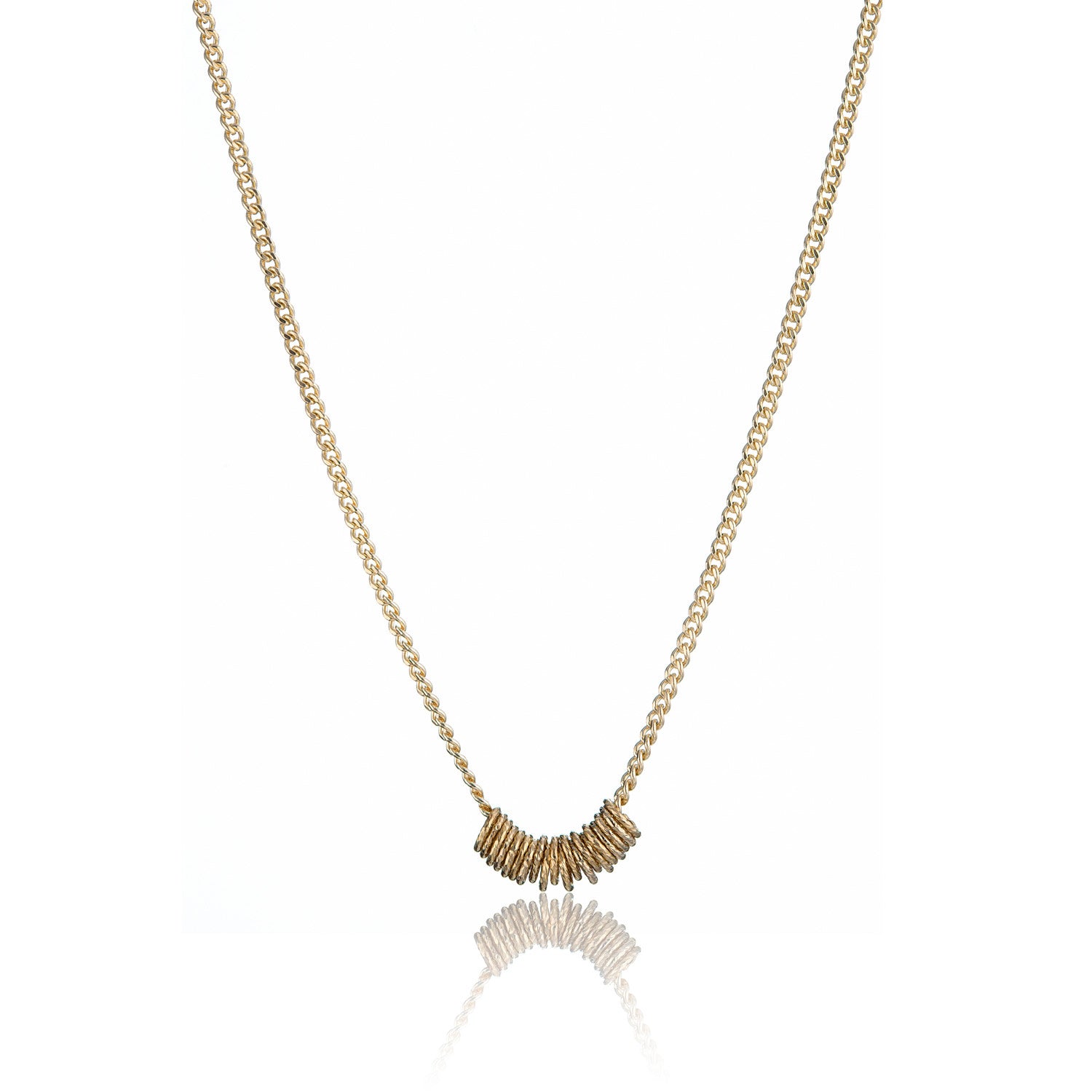 14kt GoldFill Infinity Rings Pendant (Curb Chain)