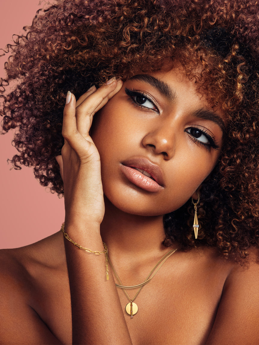 14kt GoldFill/Opal Sunset Cylinder Hoop Earrings