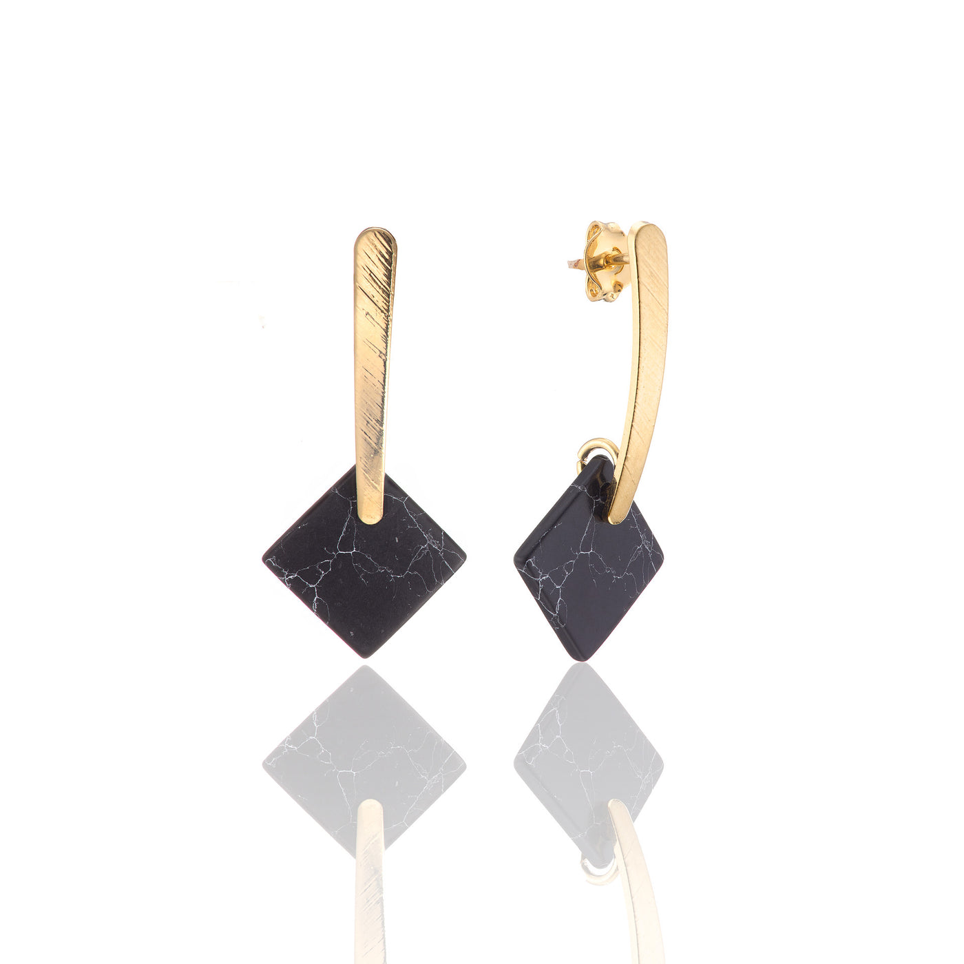 14kt GoldFill Marble Square Drops