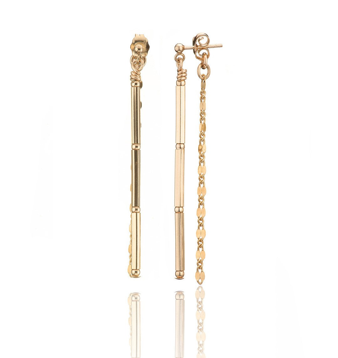 14kt GoldFill Linear Long Earrings