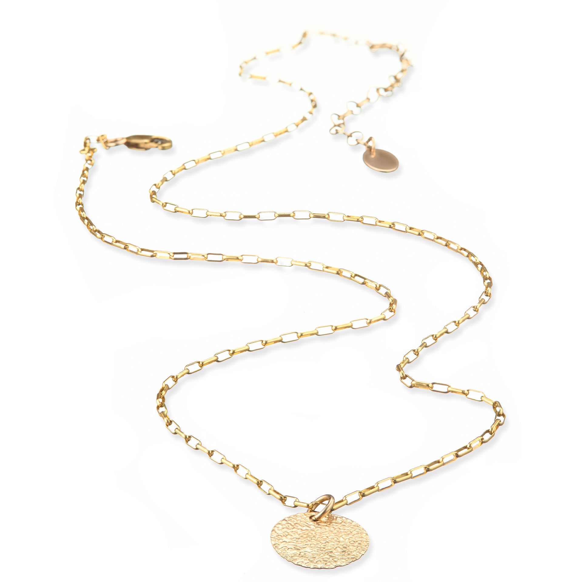 14kt GoldFill Textured Disc Pendant