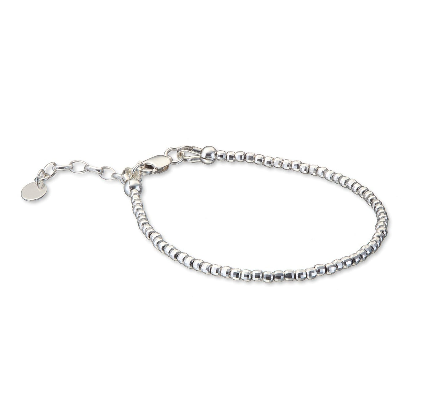 Facet Bead Bracelet - Sterling Silver