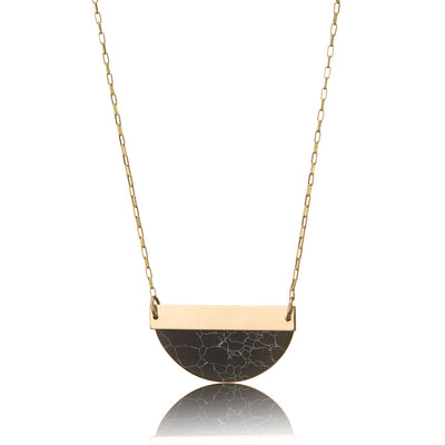 14kt GoldFill Marble Half Moon Pendant