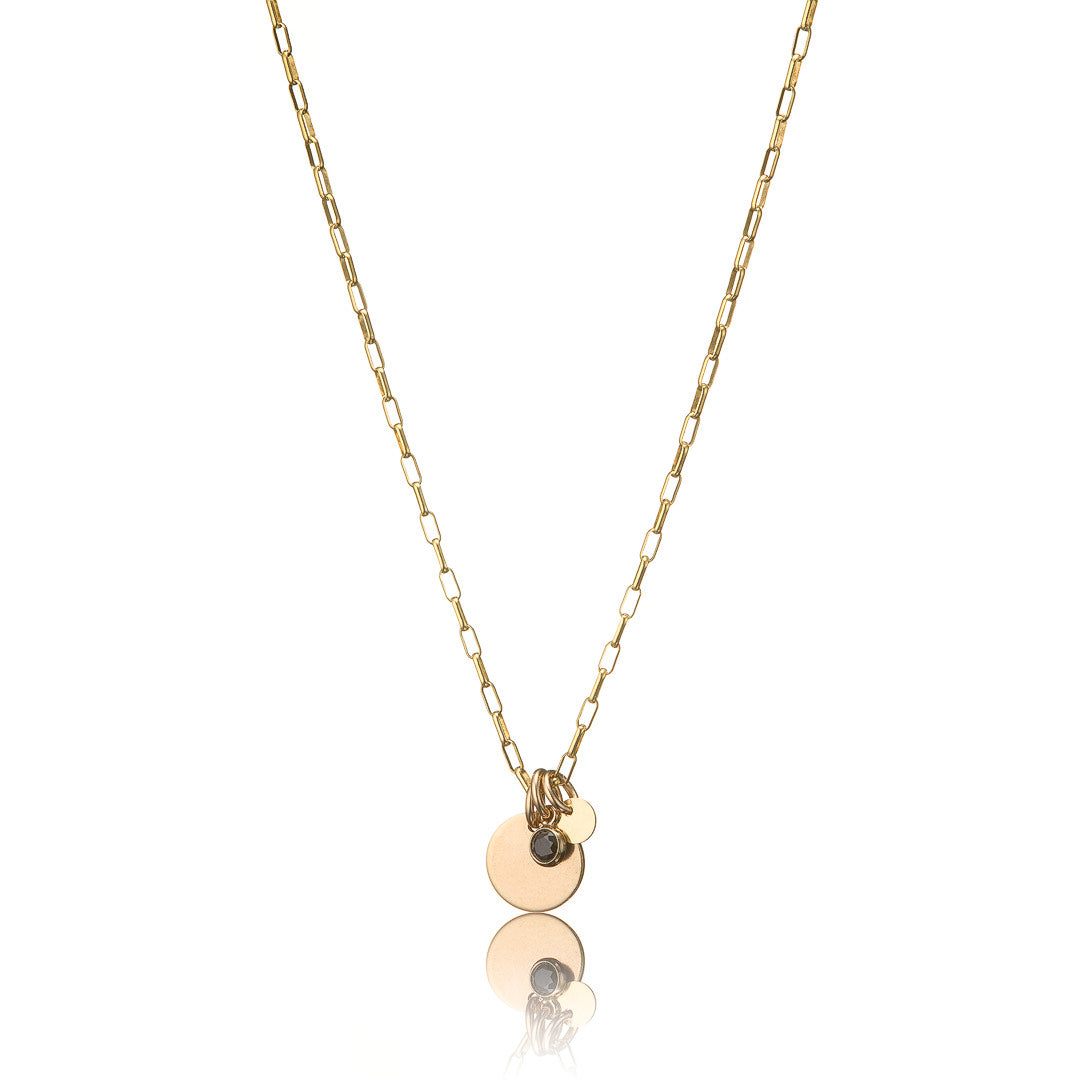 14kt GoldFill Black Stone Pendant