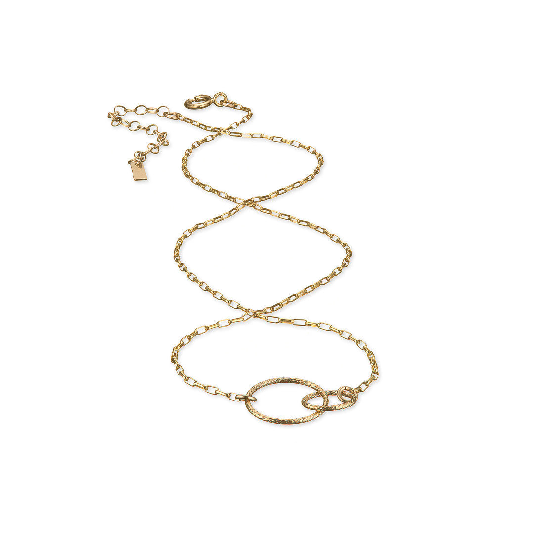14kt GoldFill Interlock Sparkle Pendant Link Chain