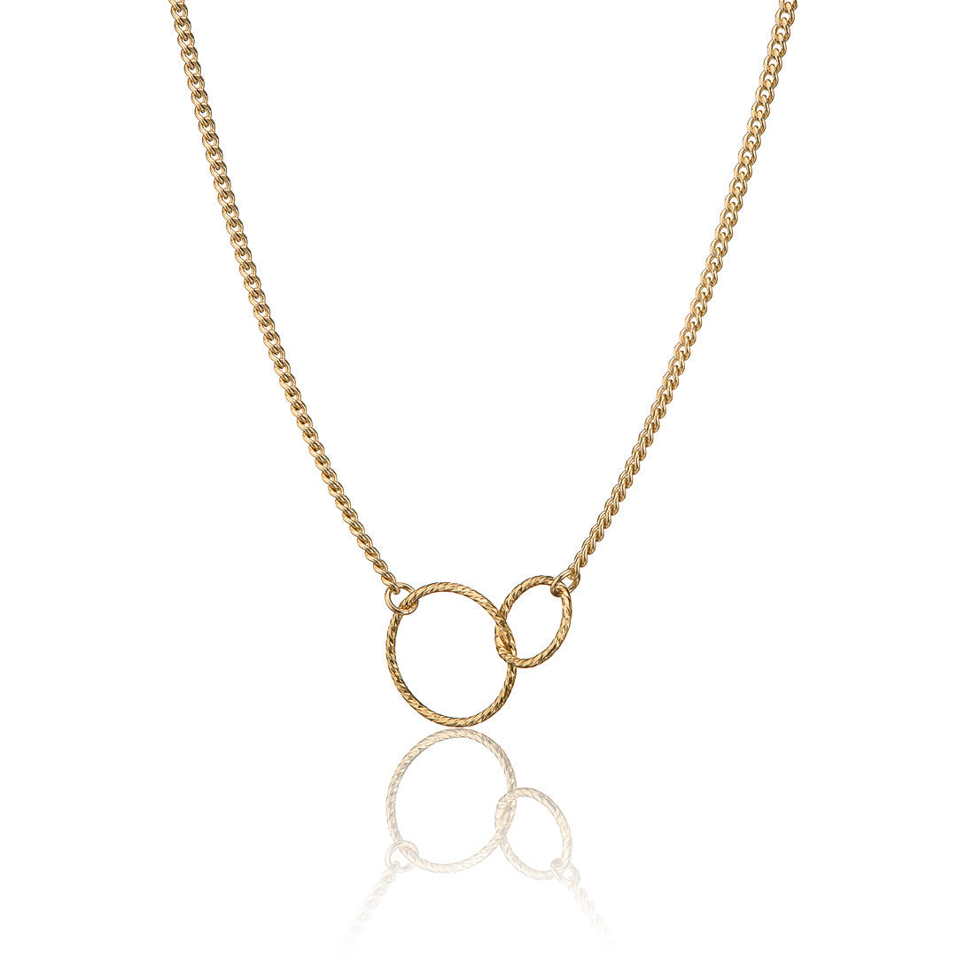 14kt GoldFill Interlock Sparkle Pendant Curb Chain