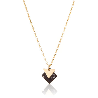 14kt GoldFilled Marble Triangle Pendant