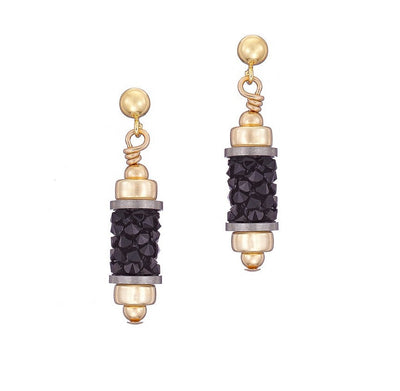 14kt GoldFill Celestial Barrel Drops - Black