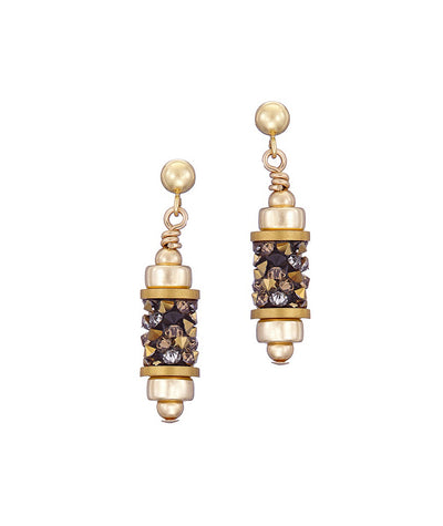 14kt GoldFill Celestial Barrel Drops - Black