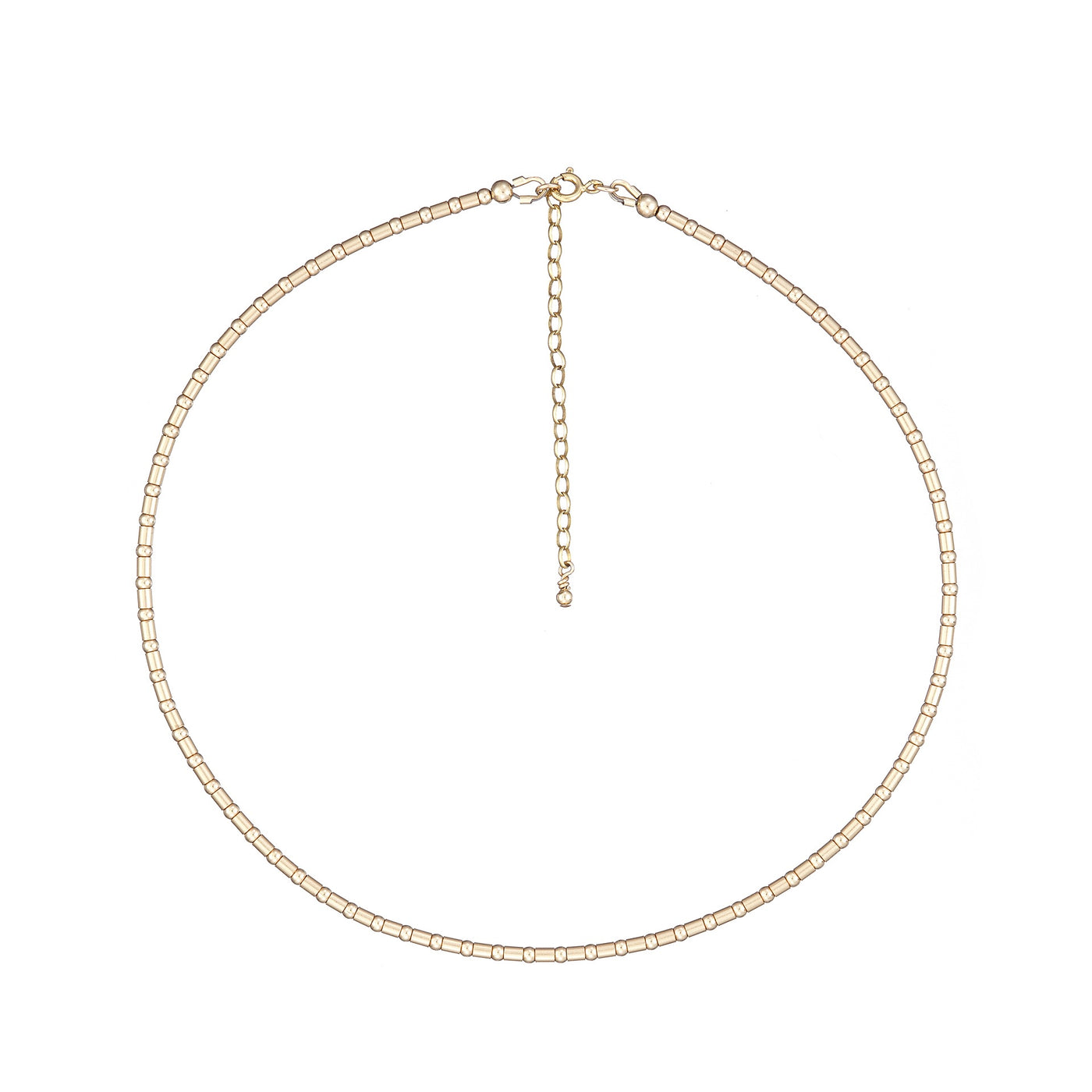 14kt GoldFill Crimp Bead Necklace